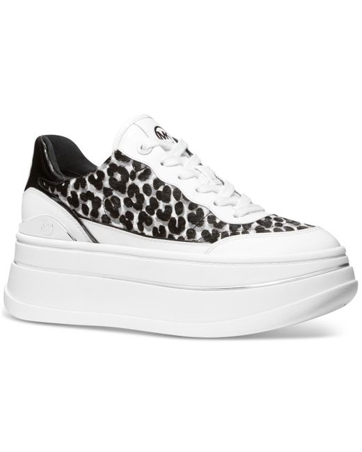 Michael Kors White Michael Hayes Lace-up Platform Sneakers