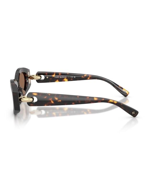 Tory Burch Brown Oval Sunglasses