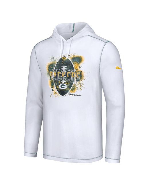 Tommy Bahama Blue Green Bay Packers Graffiti Touchdown Pullover Hoodie for men
