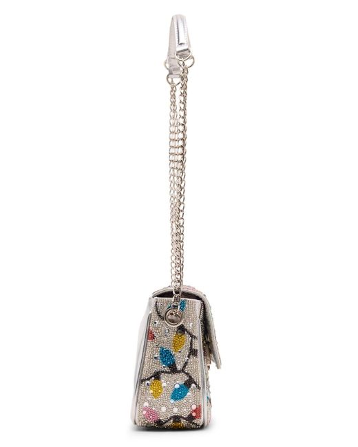 Betsey Johnson White Modern Sparkler Convertible Small Crossbody Bag
