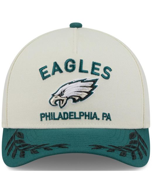KTZ Cream/midnight Green Philadelphia Eagles 2025 Nfl Draft 9forty A-frame M-crown Adjustable Hat for men