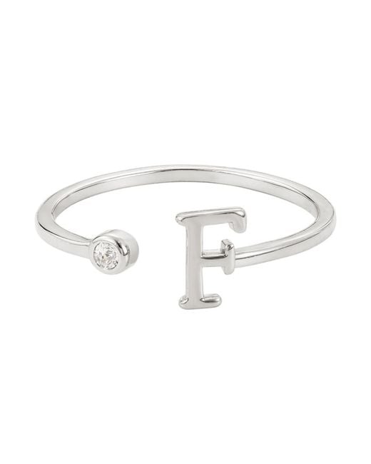 Adornia Multicolor Silver Adjustable Cz Initial Ring