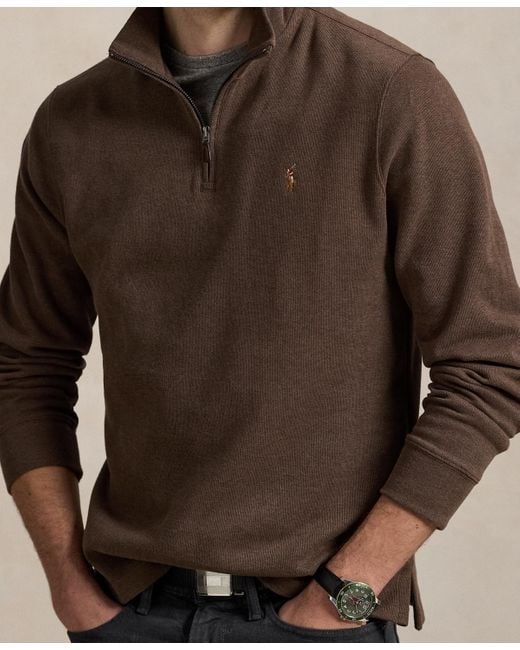 Polo Ralph Lauren Brown Estate-rib Cotton Quarter-zip Pullover for men