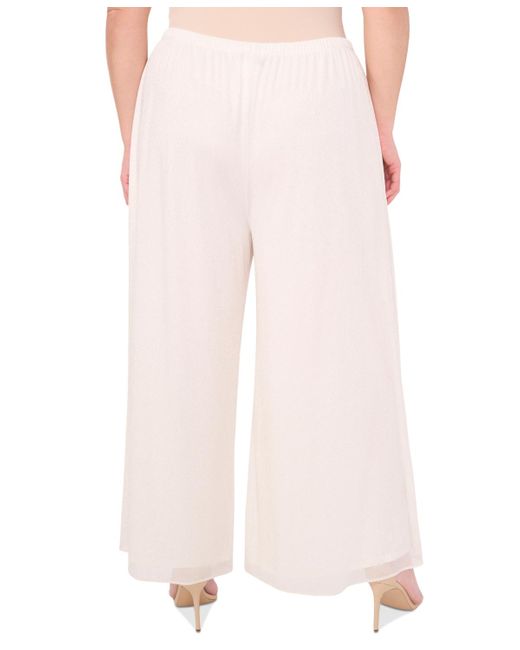 Msk Pink Plus Chiffon Wide-leg Pull-on Pants