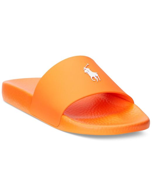 Polo Ralph Lauren Orange Signature Pony Slide Sandals for men