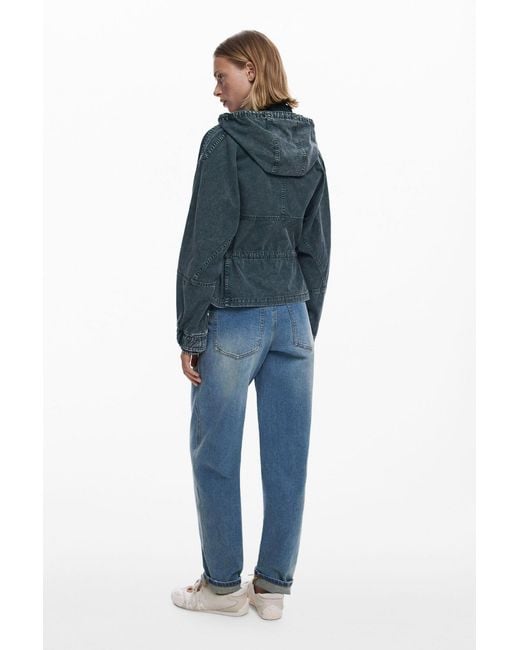 Desigual Blue Padded Parka Jacket