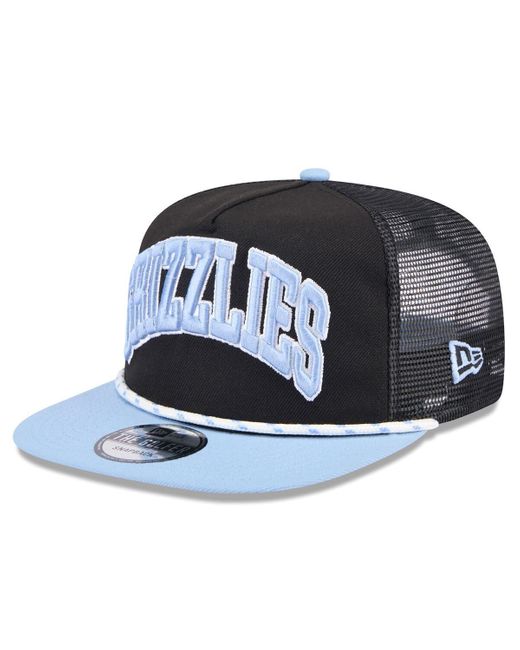 KTZ Black/light Blue Memphis Grizzlies Throwback Team Arch Golfer Snapback Hat for men