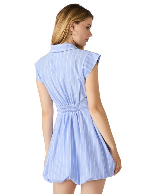 Steve Madden Blue Arielle Mini Bubble Dress