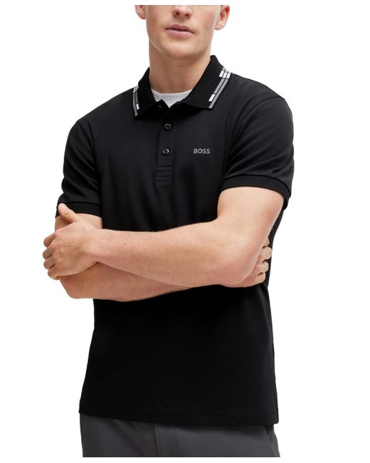 Boss Black Boss By Collar Graphics Slim-fit Polo Shirt for men
