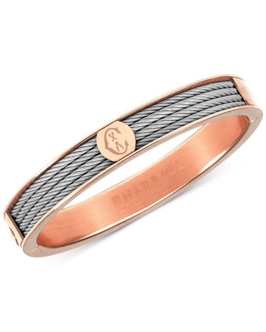 Charriol Two-tone Bangle Bracelet In Stainless Steel And Rose Gold-tone Pvd  Stainless Steel in Silver (Metallic) - Lyst