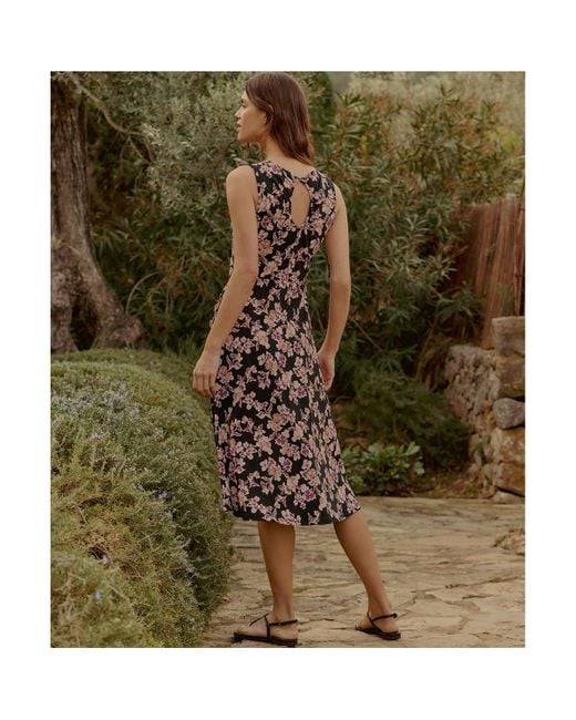 Pact Organic Cotton Fit & Flare Keyhole Back Dress in Natural | Lyst