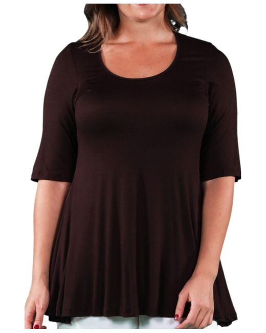 24seven Comfort Apparel Black Plus Size Tunic Top