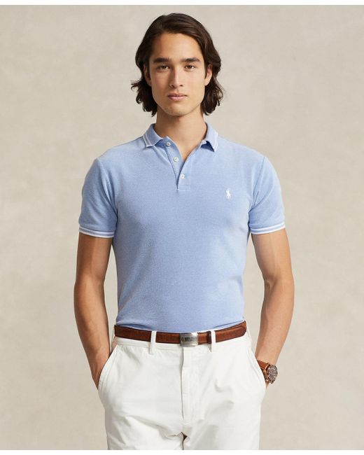 Polo Ralph Lauren Blue Custom Slim Fit Stretch Mesh Polo Shirt for men