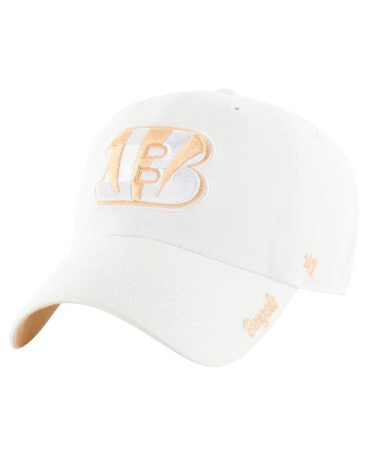 '47 White 47 Cincinnati Bengals Ballpark Cheer Clean Up Adjustable Hat