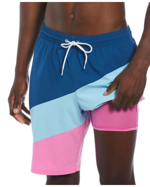 Nike Blue Color Surge Colorblocked 9" Swim Trunks for men