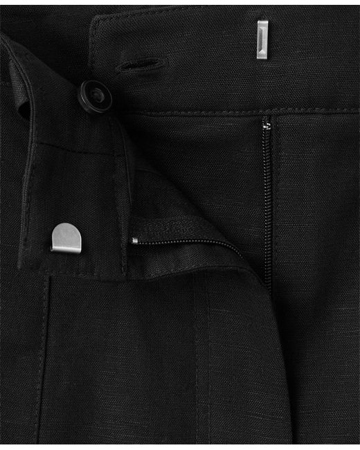 Mango Black Linen Balloon Pants