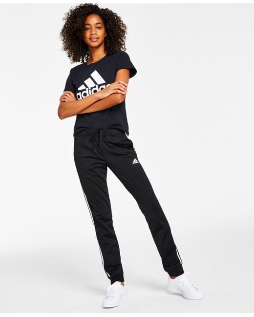 Adidas Pink Essentials Warm-up Slim Tapered 3-stripes Track Pants