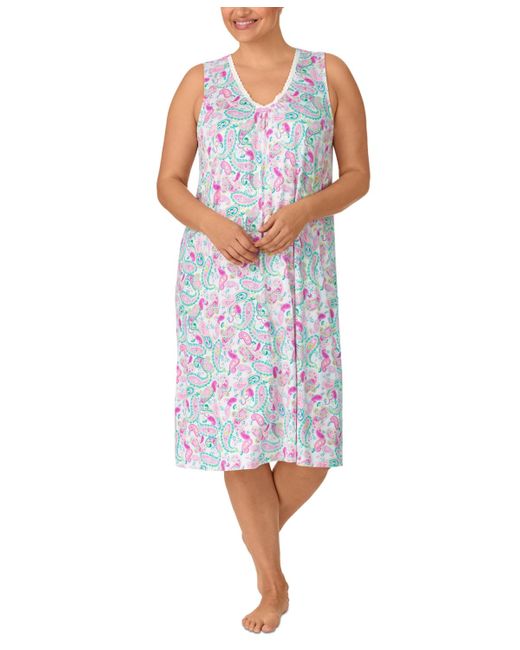 Ellen Tracy Blue Plus Size Sleeveless Nightgown