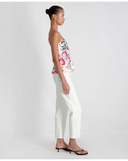 French Connection White Strapless Top