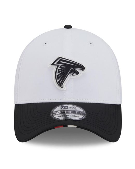 KTZ White/black Atlanta Falcons 2025 Nfl Training Camp 39thirty Flex Hat for men