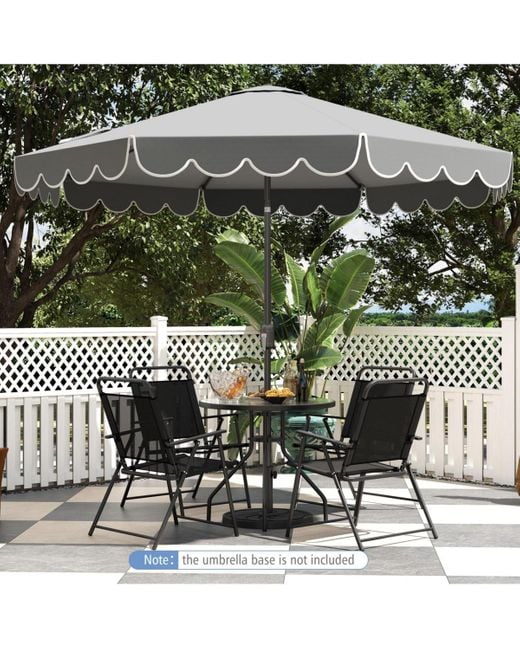 Mecale Gray 10 Feet Patio Umbrella Outdoor Market Umbrella