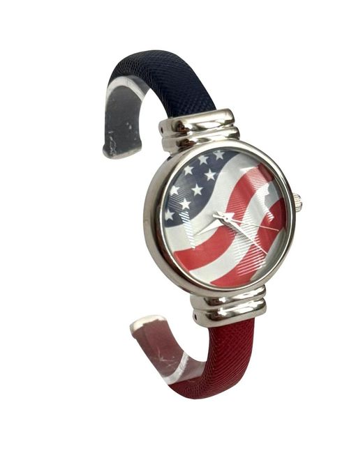 Olivia Pratt Red American Bangle Watch