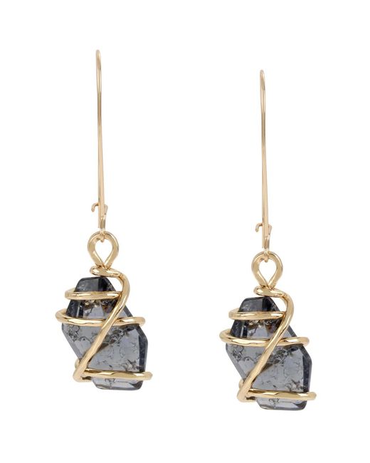Robert Lee Morris Metallic Caged Stone Dangle Earrings