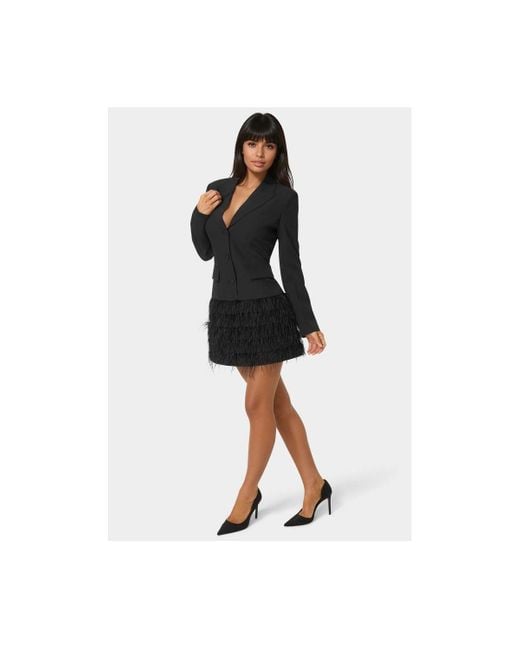 Bebe Black Feather Blazer Dress