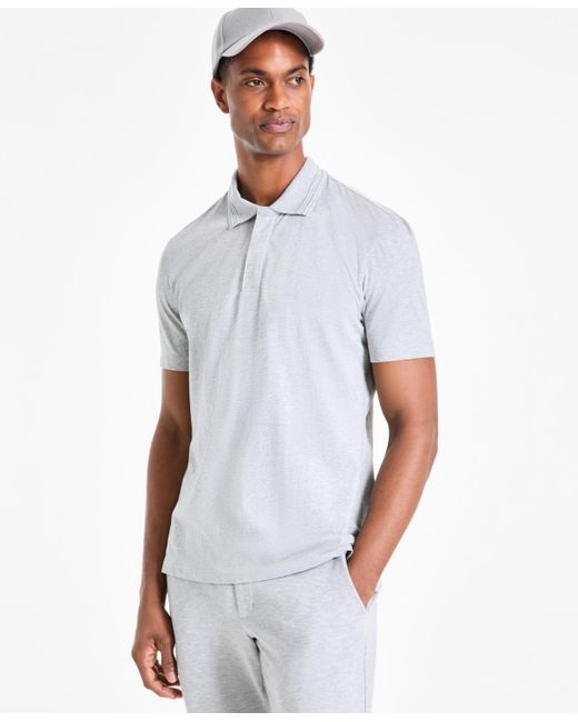 Alfani White Regular-fit Mercerized Polo Shirt for men