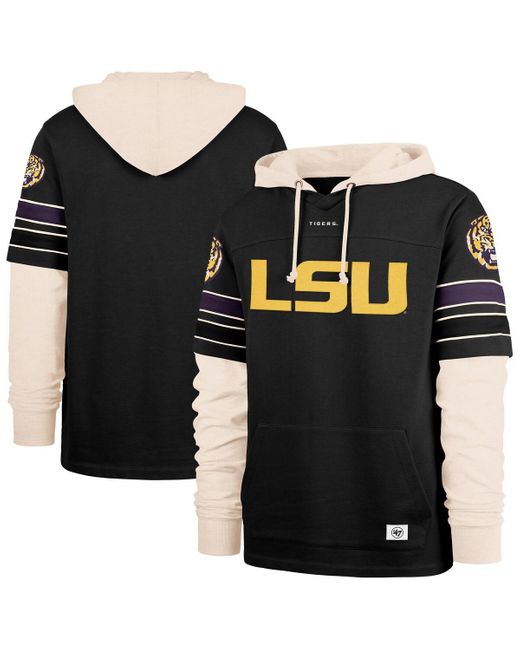 '47 Black Lsu Tigers Split Zone Cornerback Lacer Pullover Hoodie for men