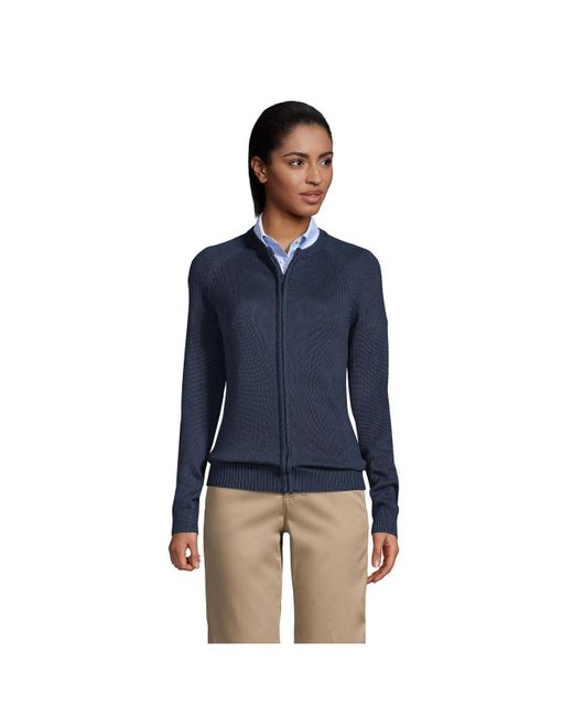 cotton zip front cardigan