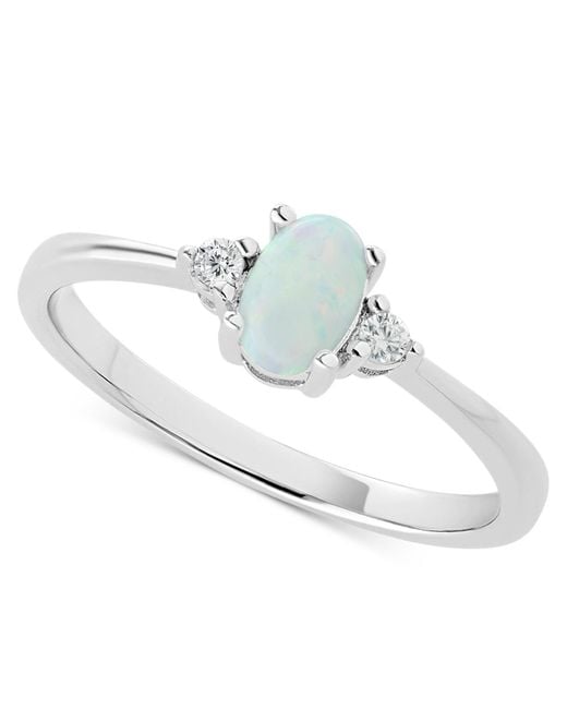 Macy's White Simulated Opal (4x6mm