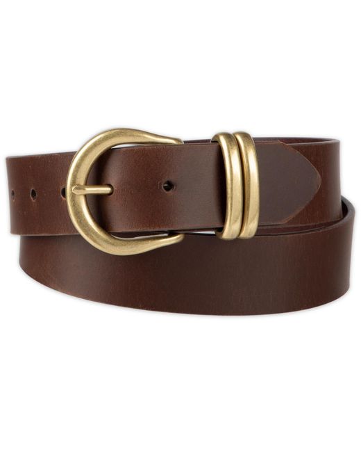 Levi's Brown Double Metal Loop Leather Belt