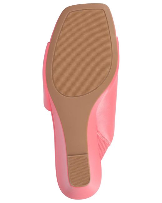 Journee Collection Pink Clementine D'orsay Slip-on Wedge Sandals
