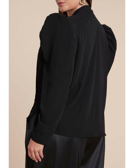 Eloquii Black Plus Size Drape Front Blouse