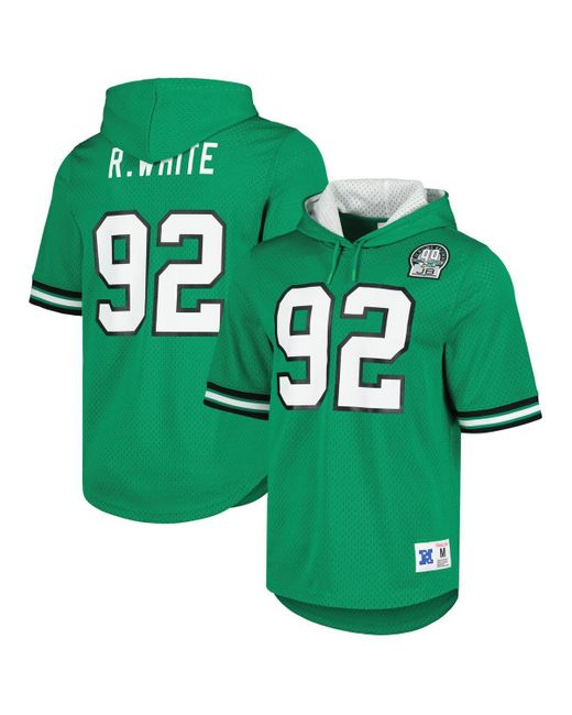 Mitchell & Ness Green reggie White Philadelphia Eagles Retired Player Name And Number Mesh Hoodie T-shirt for men