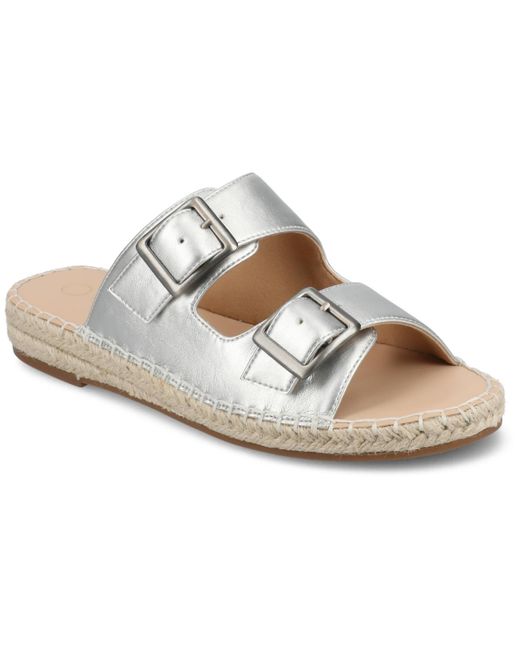 Journee Collection White Tresah Double Strap Espadrille Sandals