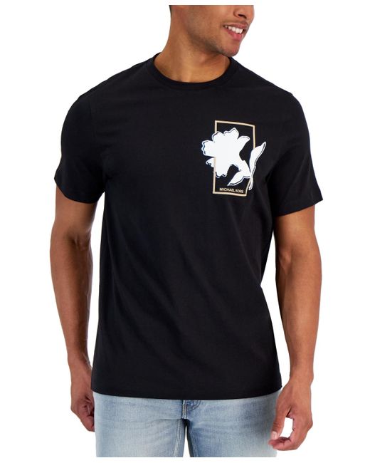 Michael Kors Black Short Sleeve Floral Graphic T-shirt for men