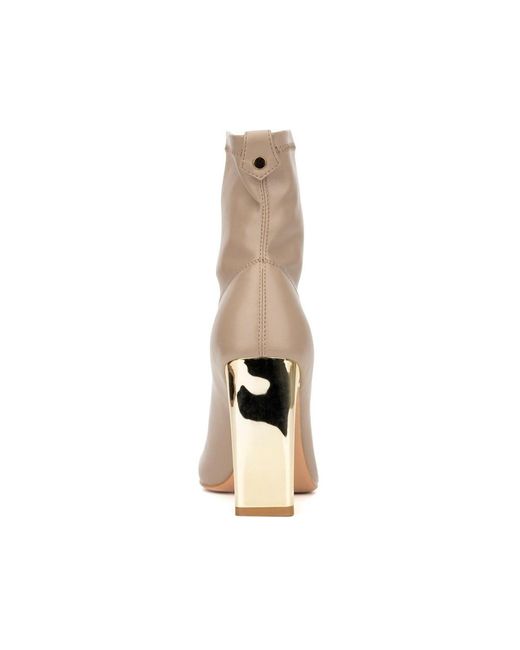 TORGEIS White Chiara Squared Toe Heel Bootie