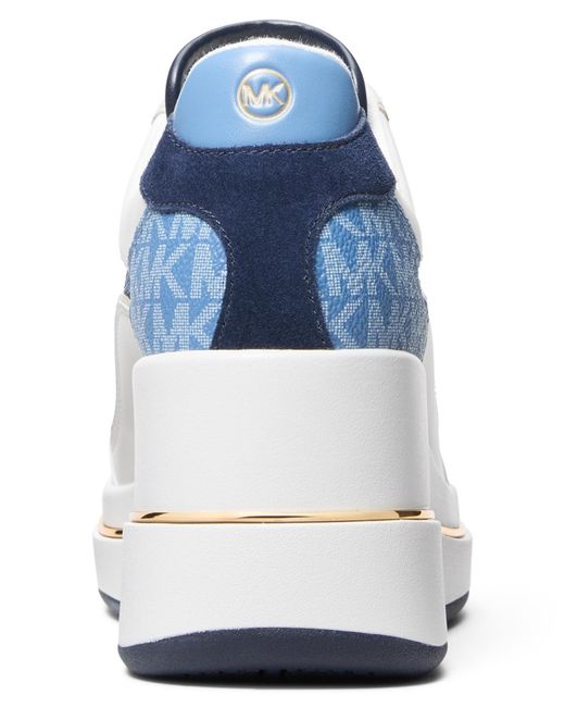 Michael Kors Blue Michael Emmy Wedge Trainer Sneakers