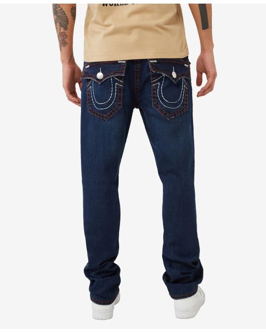 True Religion Blue Ricky Flap Super T Straight Jean for men