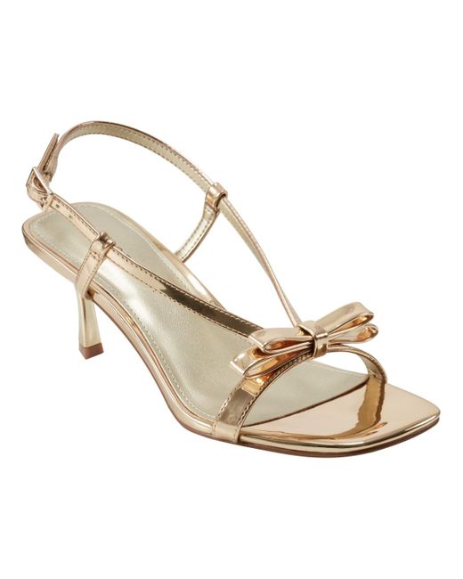 Marc Fisher Metallic Danzy Bow Square Toe Dress Sandals