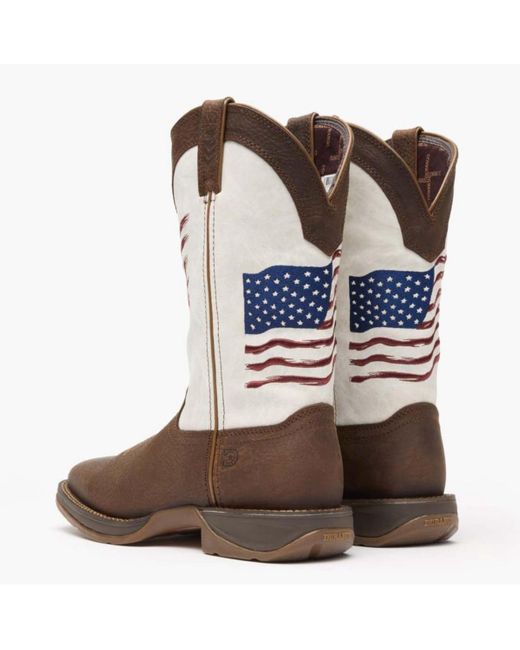 Durango Brown Rebel By Distressed Flag Embroidery Western Boot for men
