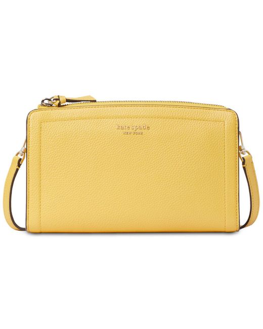 Kate Spade Knott Pebbled Leather Crossbody in Yellow | Lyst