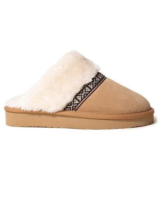 Minnetonka Brown Corie Suede Scuff Slippers