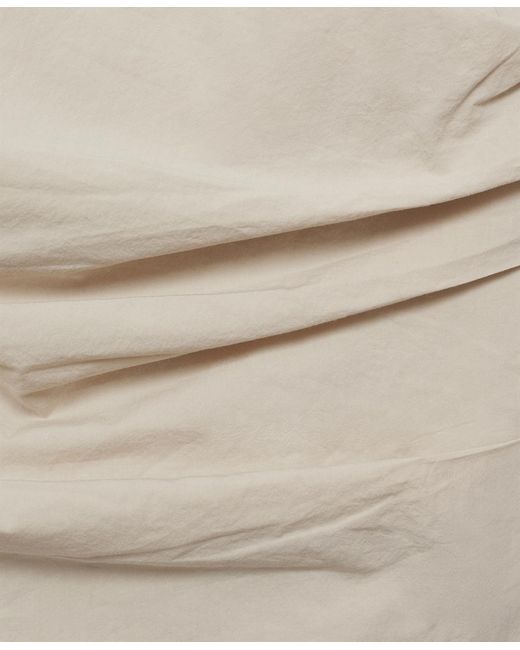 Mango White Asymmetrical Strapless Top
