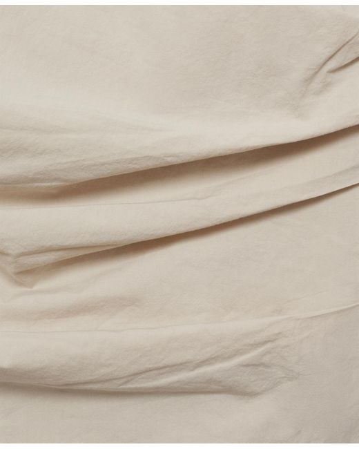 Mango White Asymmetrical Strapless Top