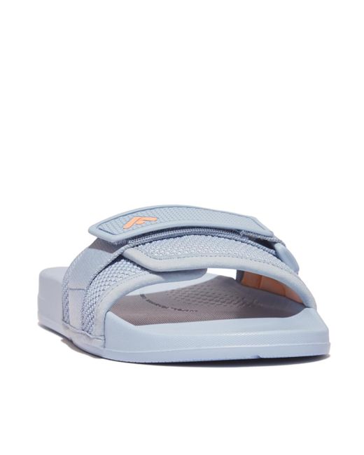Fitflop Gray Iqushion Adjustable W Resistant Knit Pool Slides