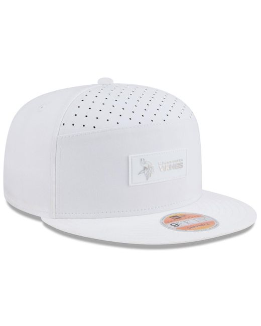 KTZ White Minnesota Vikings 2025 Sideline Split Panel 9fifty Snapback Hat for men