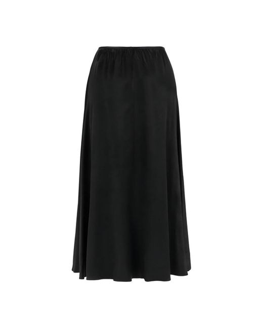 Nocturne Black Elastic Waisted Midi Skirt